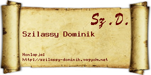 Szilassy Dominik névjegykártya