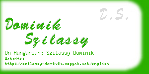 dominik szilassy business card